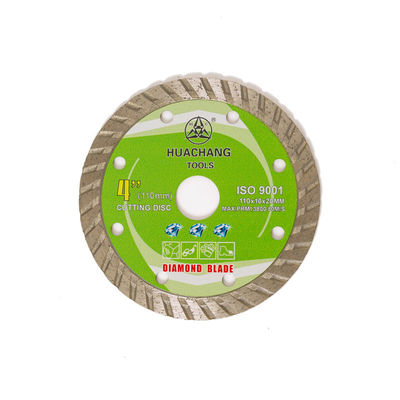 Máy ép nguội Lưỡi kim cương Turbo 4,3 inch '110 × 1,2 / 1,8 × 10 × 20 mm cho mục đích chung, gốm, đá cẩm thạch và bê tông