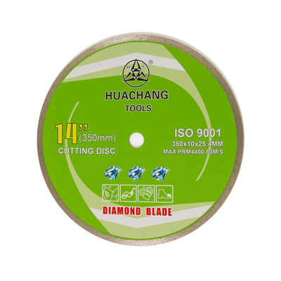 Máy ép nguội 14 inch 350 × 2.2 / 3.2 × 10 × 25.4mm × 24T Lưỡi kim cương vành liên tục cho máy mài góc