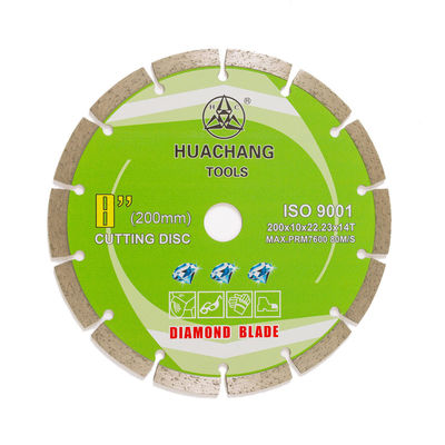 Máy ép nguội 8inch 200 × 1.6 / 2.2 × 10 × 22.23mm × 14T Lưỡi cắt kim cương được phân đoạn cho mục đích chung, đá và bê tông