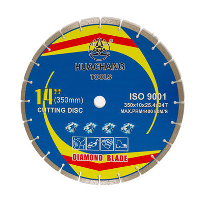 Máy ép nóng 350 × 2.2 / 3.2 × 10 × 25.4 × 24T thiêu kết Kim cương phân đoạn cho đá granit, đá cẩm thạch, bê tông và gạch