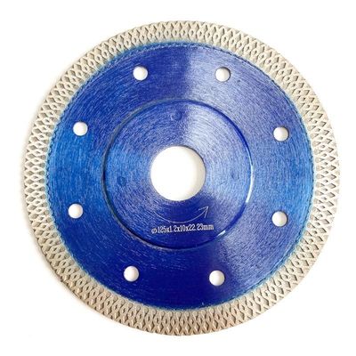 Máy ép nóng HUACHANG 5inch 125x0.8/1.2x10x22.23mm Lưỡi cưa kim cương hình tròn màu xanh cho mục đích chung, gốm sứ, gạch
