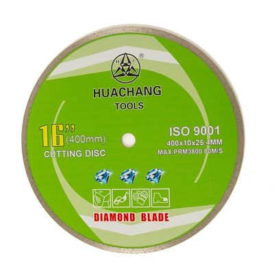 Máy ép nguội 16 inch '400 × 2.6 / 3.4 × 10 × 25.4mm Lưỡi kim cương vành liên tục cho mục đích chung, gốm