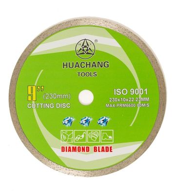Máy ép lạnh 9 inch chất lượng cao 230 × 1.8 / 2.6 × 10 × 22.23mm Lưỡi kim cương vành liên tục cho mục đích chung, gốm sứ, đá cẩm thạch