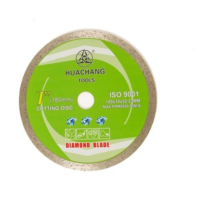 Máy ép lạnh 7 inch chất lượng cao 180 × 1.6 / 2.2 × 10 × 22.23mm Lưỡi kim cương vành liên tục cho gốm, đá cẩm thạch