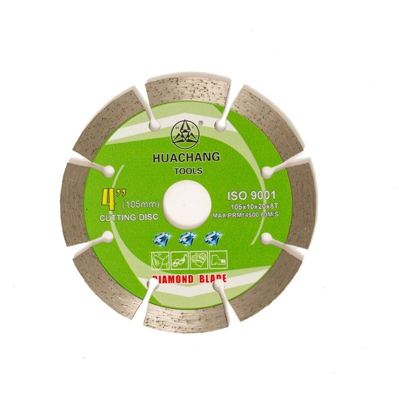 Máy ép lạnh chất lượng cao 4 inch 105 × 1.2 / 1.8 × 10 × 20 × 8T Lưỡi kim cương được phân đoạn cho mục đích chung, đá