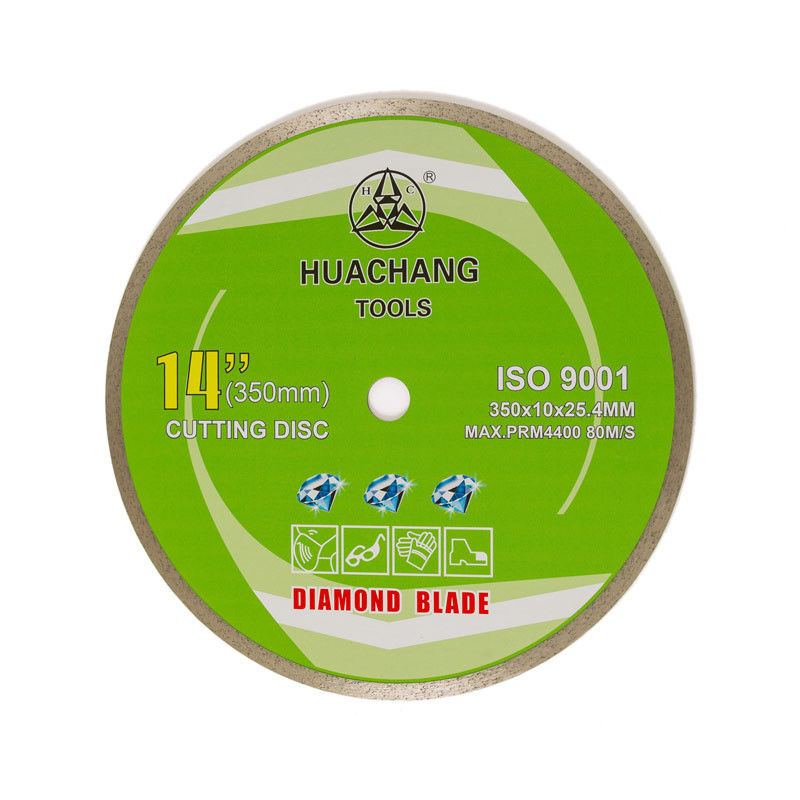 Máy ép nguội 14 inch 350 × 2.2 / 3.2 × 10 × 25.4mm × 24T Lưỡi kim cương vành liên tục cho máy mài góc