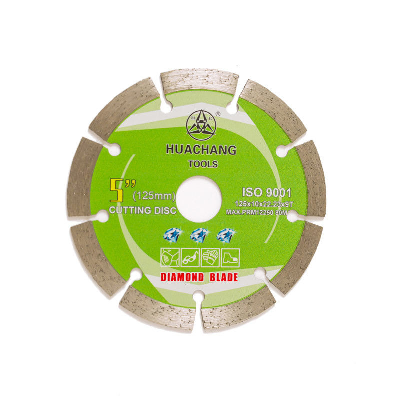 Máy ép nguội 5inch 125×1.2/1.8×10×22.23×9T Lưỡi cắt kim cương phân đoạn cho mục đích chung, đá và bê tông