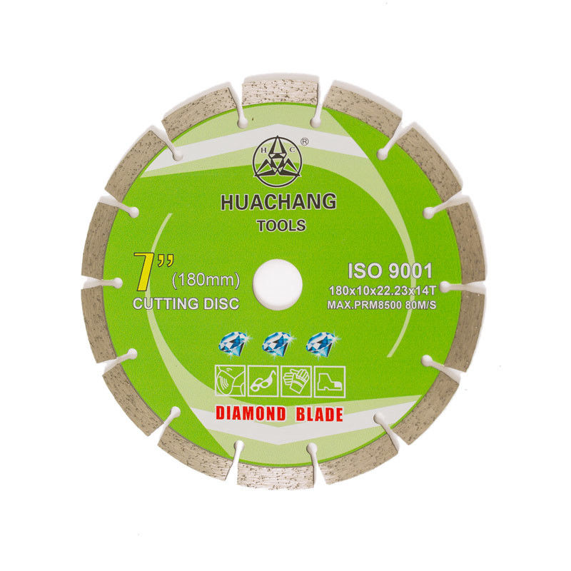 Máy ép nguội 7inch 180×1.6/2.2×10×22.23×14T Lưỡi cắt kim cương phân đoạn cho mục đích chung, đá và bê tông