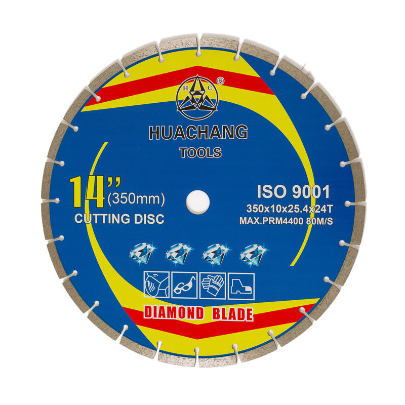 Máy ép nóng 350 × 2.2 / 3.2 × 10 × 25.4 × 24T thiêu kết Kim cương phân đoạn cho đá granit, đá cẩm thạch, bê tông và gạch