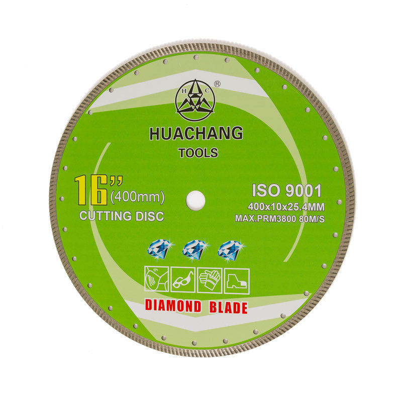 Lưỡi dao Turbo kim cương liên tục 16 inch 400x10 × 25,4mm cắt khô chất lượng cao cho đá granit 16 inch 400mmx25,4mm