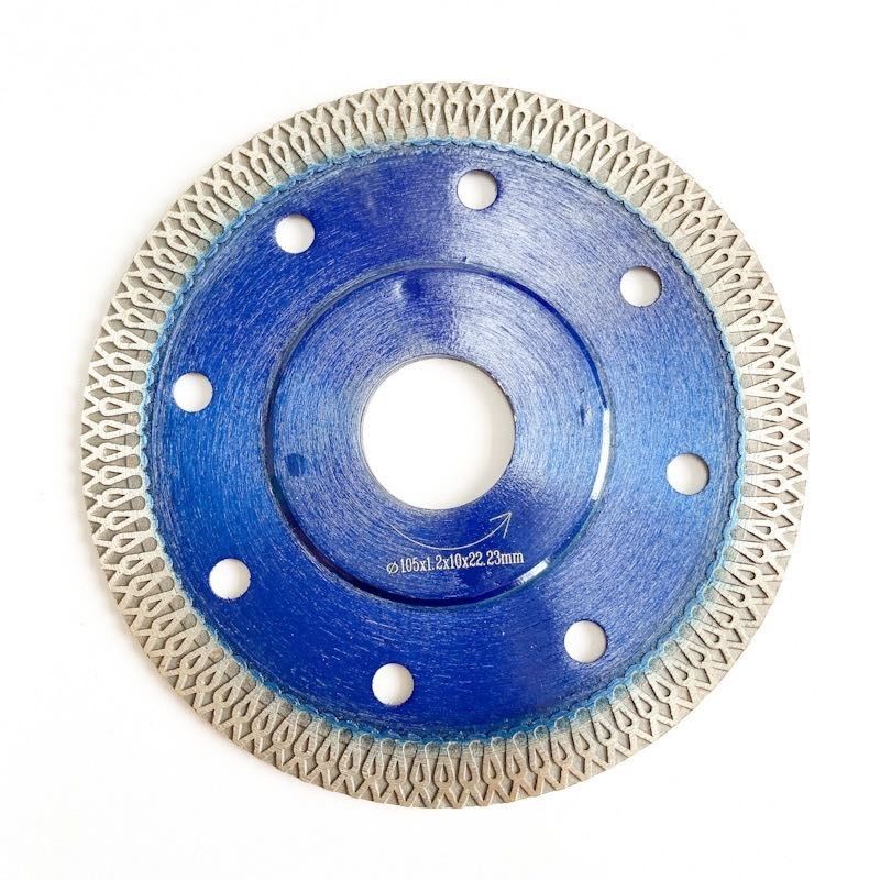 Máy ép nóng chất lượng cao 4inch 105x0.8/1.2x10x20mm Lưỡi cưa kim cương hình tròn màu xanh cho mục đích chung, gốm sứ, gạch
