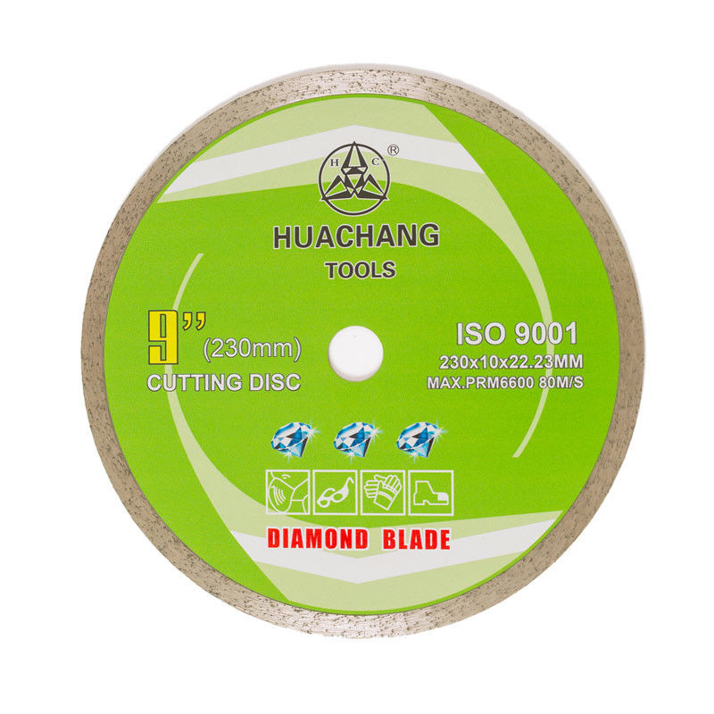 Máy ép lạnh 9 inch chất lượng cao 230 × 1.8 / 2.6 × 10 × 22.23mm Lưỡi kim cương vành liên tục cho mục đích chung, gốm sứ, đá cẩm thạch