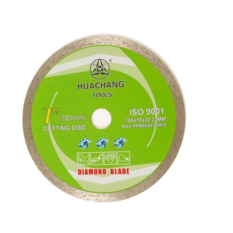 Máy ép lạnh 7 inch chất lượng cao 180 × 1.6 / 2.2 × 10 × 22.23mm Lưỡi kim cương vành liên tục cho gốm, đá cẩm thạch